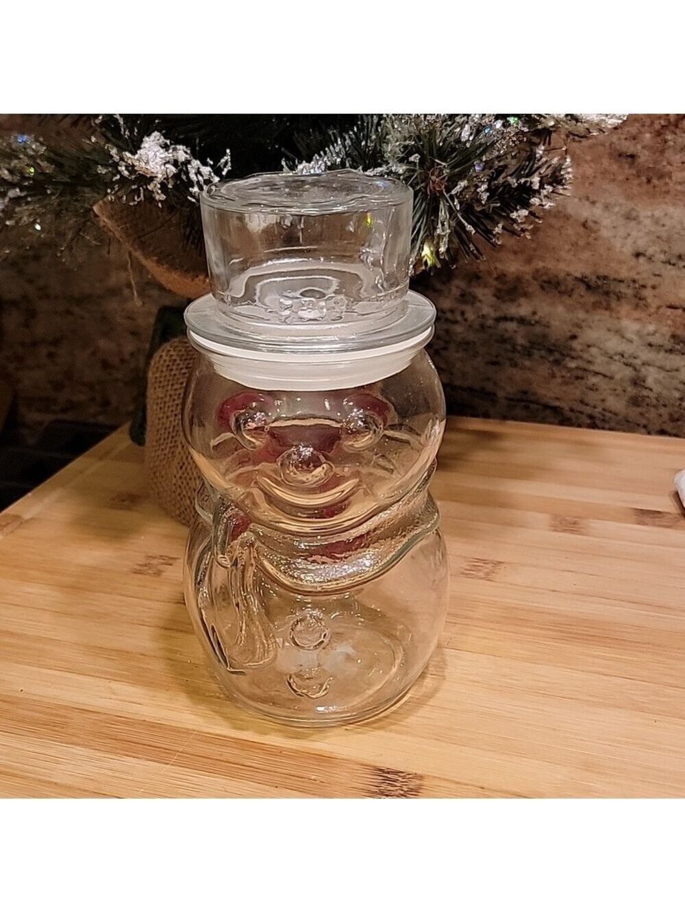 Vintage Libbey Snowman glass Jar